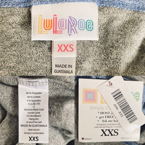 NWT LuLaRoe Julia Dress XXS Raglan Sleeve Color Block Modest Pencil Skirt Career - Picture 6 of 15